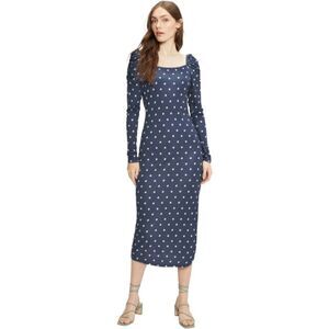 Ted Baker London Navy Polka Dot Midi Dress